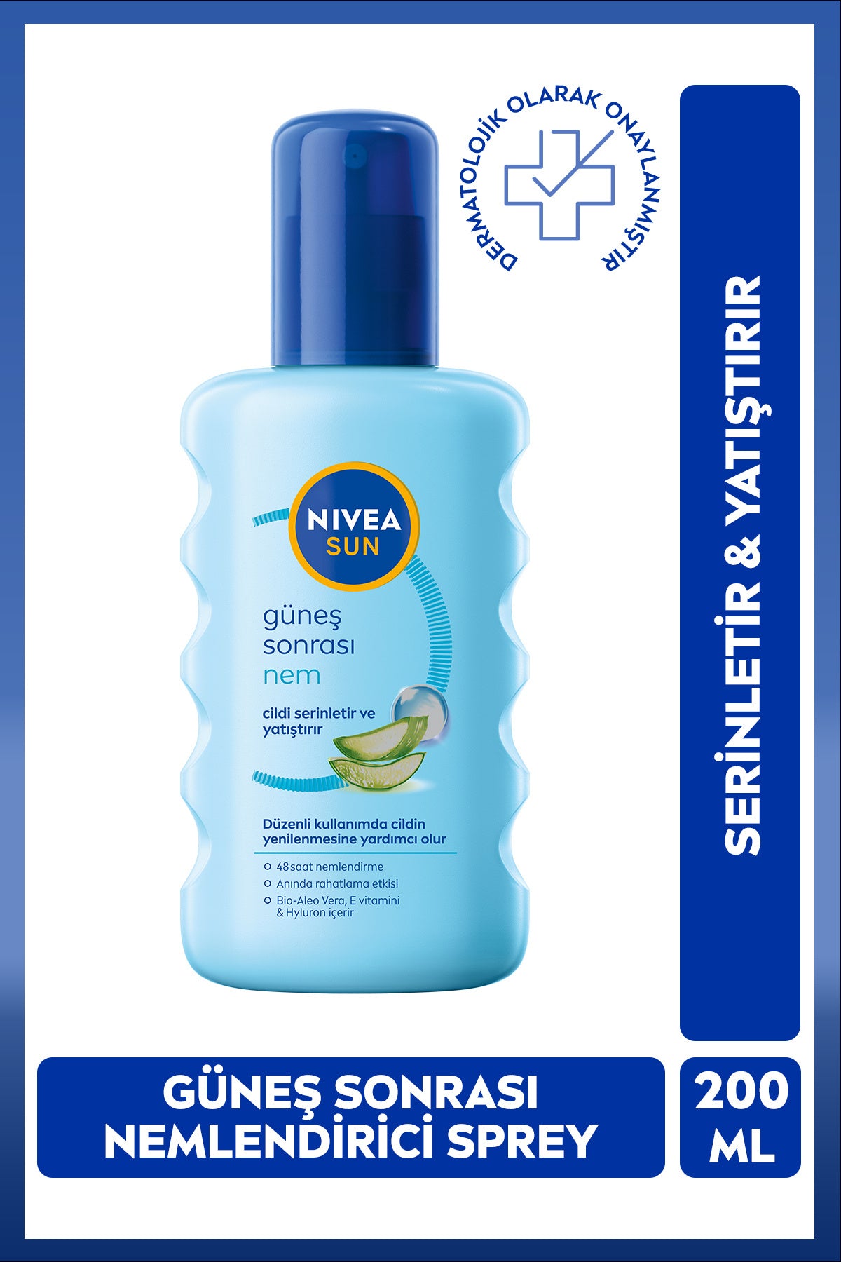 Nivea SUN After Sun Moisturizing Body Spray 200ml, Cooling, Soothing, Aloe Vera, Hyaluron