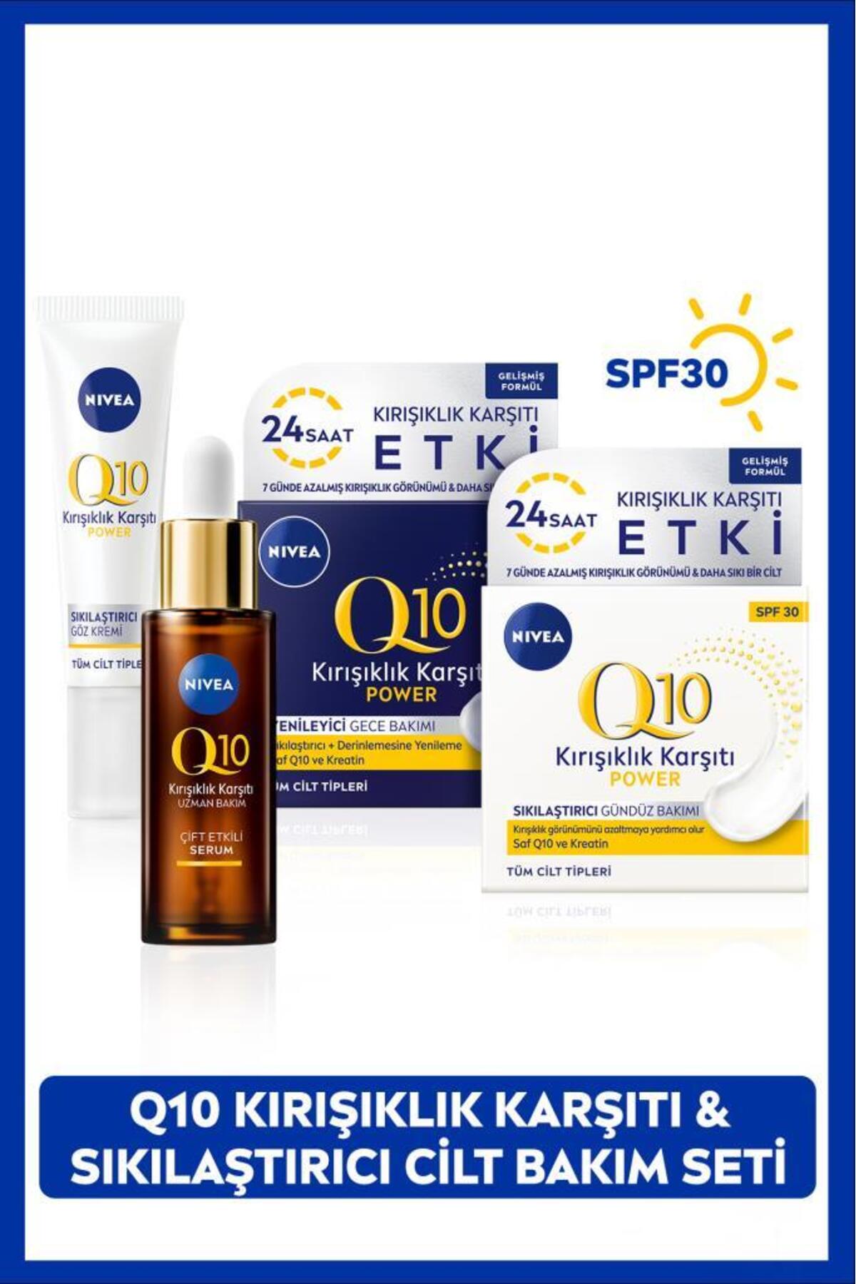 Nivea Q10 Anti-Wrinkle Face Cream and Serum Dowry Set, Reduced Wrinkle Appearance in 7 Days