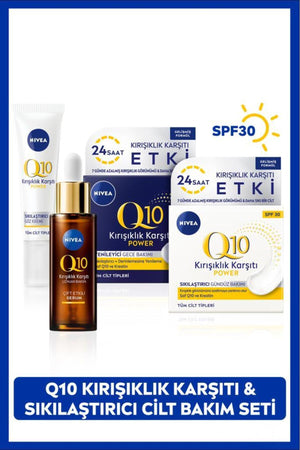 Nivea Q10 Anti-Wrinkle Face Cream and Serum Dowry Set, Reduced Wrinkle Appearance in 7 Days