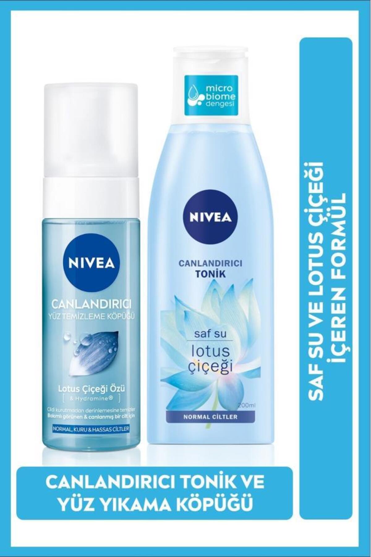 Nivea Revitalizing Facial Cleansing Foam 150ml and Moisturizing Tonic 200ml, Lotus Flower, Normal Skin