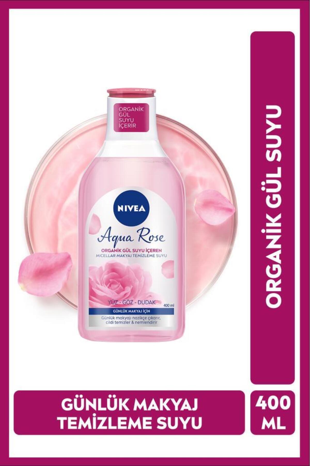 Nivea Aqua Rose Micellar Makeup Cleansing Water Containing Organic Rose Water 400ml, Daily Makeup, Moisturizer
