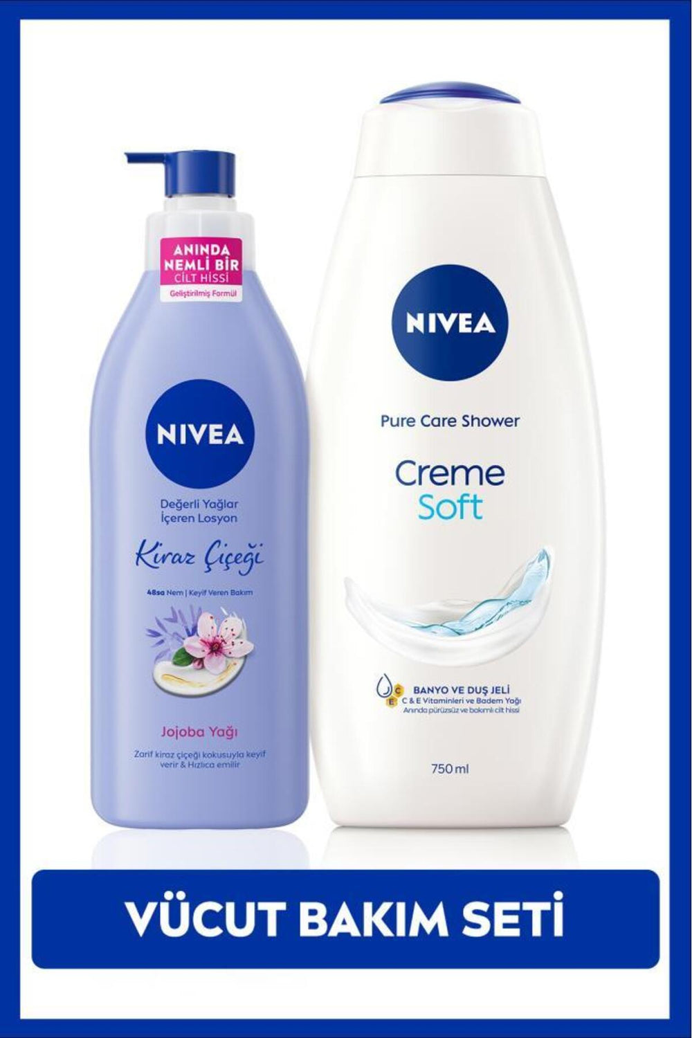 Nivea Creme Soft Creamy Touch Shower Gel 750ml and Moisturizing Body Lotion Containing Precious Oils 400ml