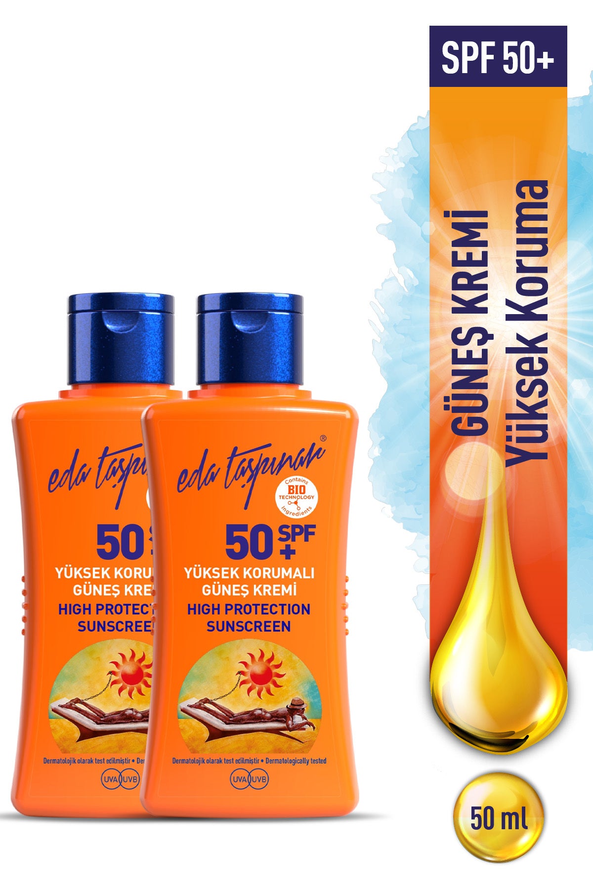 Mini Size Sun Cream SPF 50+ – High Protection & Daily Use 50 ml x 2 PCS