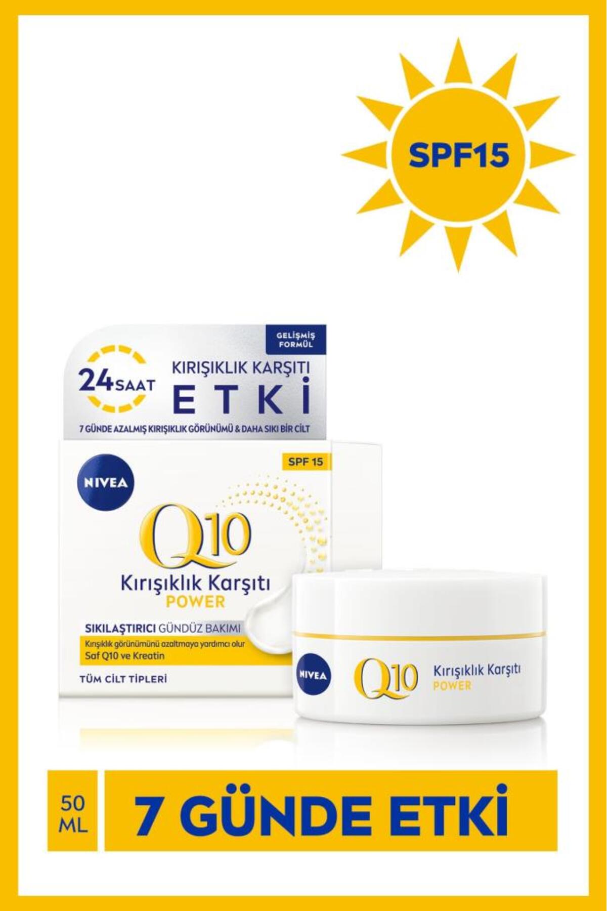 Nivea Q10 Power Anti-Wrinkle Day Care Cream 50 Ml, SPF15 Sun Protection, Firming, Keratin