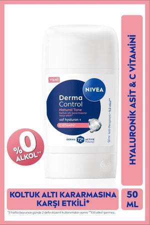 Nivea Women's Stick Deodorant Derma Control Natural Tone 50ml, Against Armpit Darkening, Vitamin C