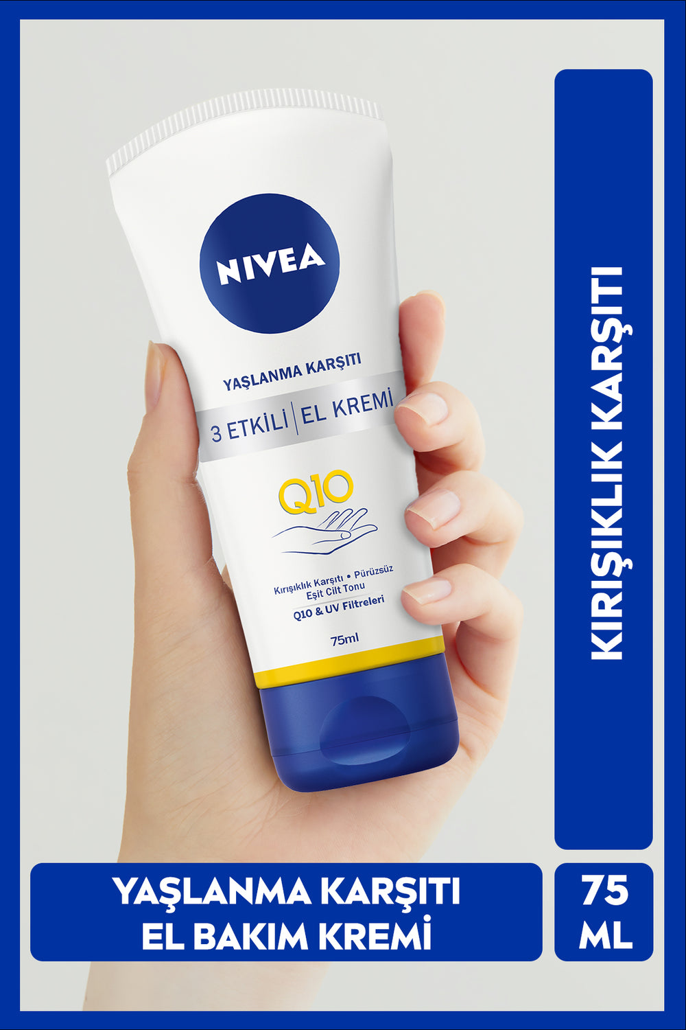 Nivea Q10 Anti-Aging and Moisturizing Hand Care Cream 75ml, Anti-Wrinkle, UV Filter