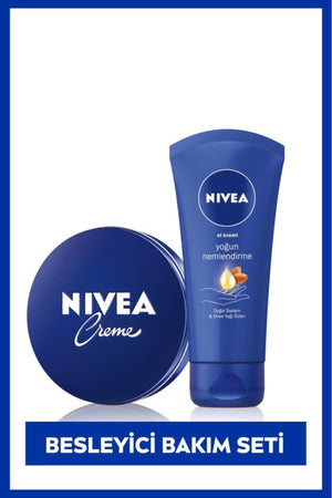 Nivea Moisturizing Body Cream 250ml and Intensive Nourishing Hand Care Cream 75ml, Dry Skin