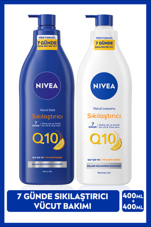 Nivea Q10 Firming Body Care Milk Dry Skin 400ml And Body Lotion Normal Skin 400ml, Vitam