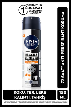 Nivea Men Black White Invisible Strong Effect Men's Deodorant Spray 150 ml
