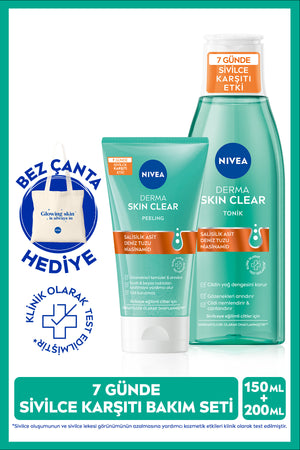 Nivea Derma Skin Clear Anti Facial Cleansing Peeling 150ml, Derma Skin Moisturizing Tonic