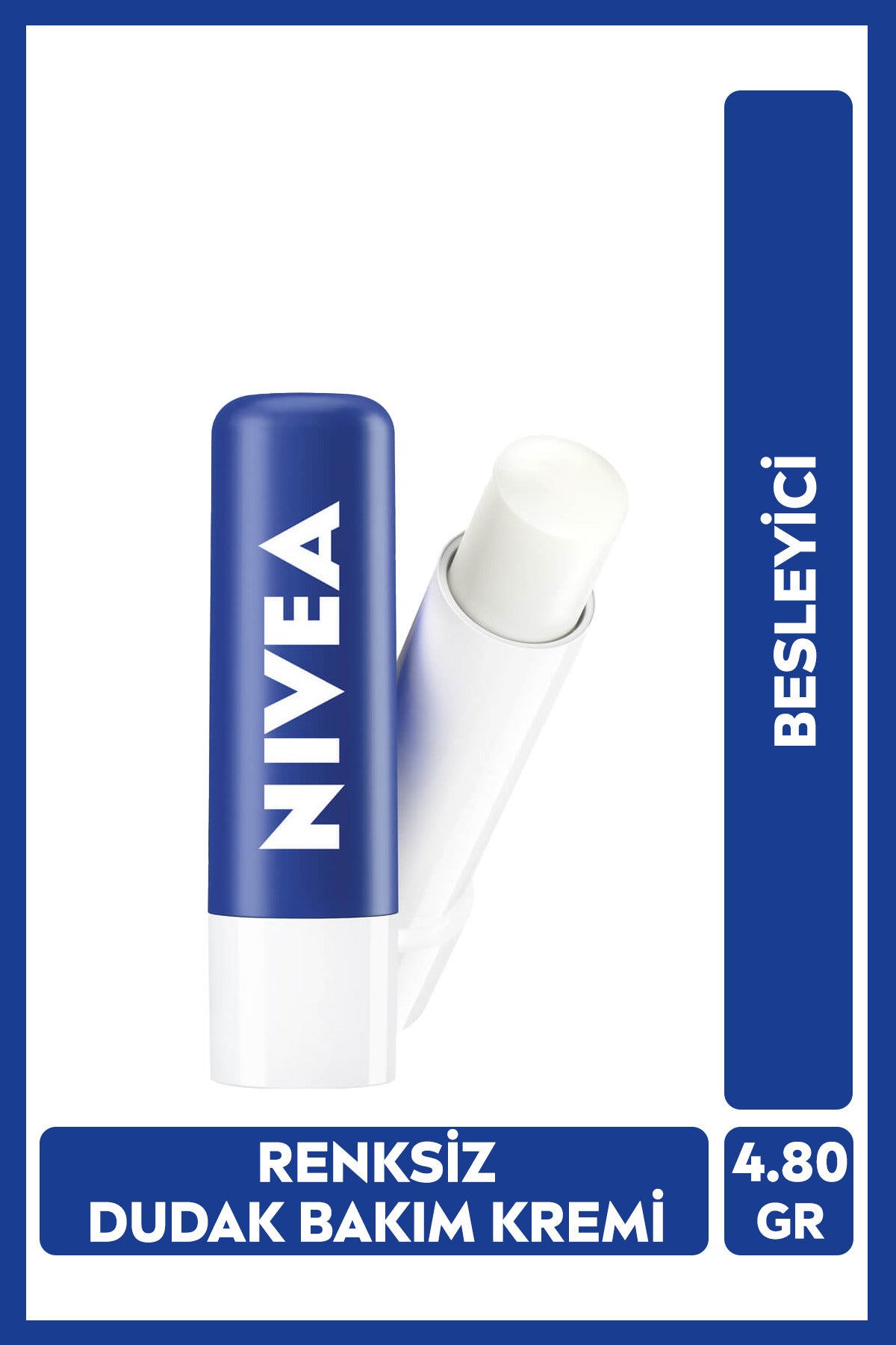 Nivea Original Care Nourishing Colorless Moisturizing Lip Care Cream 4.8gr, Dry and Cracked Lips, Protective