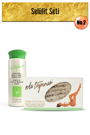 Cellulite Seti.no.2: Natural Horsehair Brush, Body Care Oil, Silky Skin