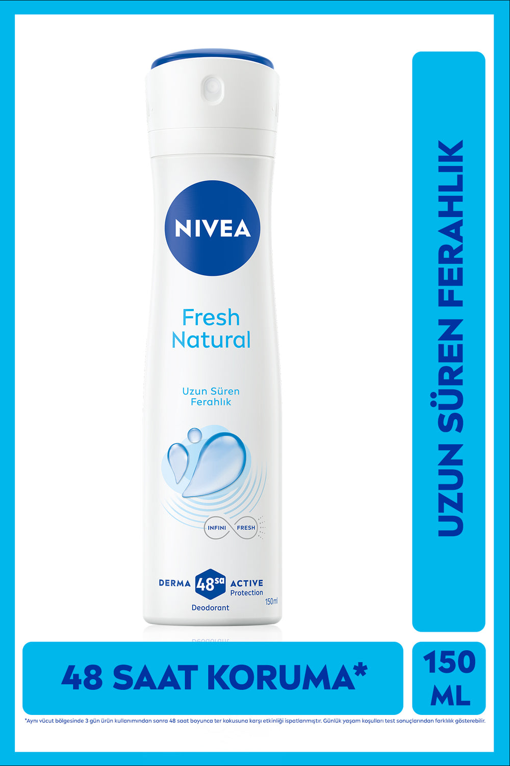 Nivea Women's Spray Deodorant Fresh Natural 150ml, Protection Against Sweat Odor, Powder-Free, Aluminum-Free