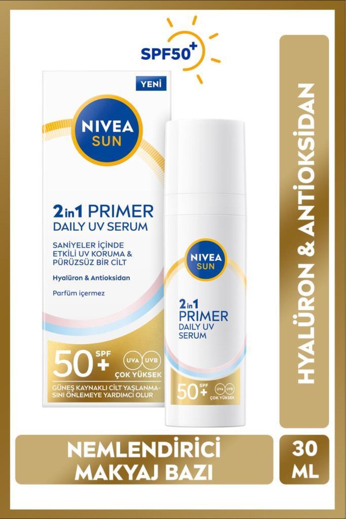 Nivea SUN SPF50+ Sunscreen Primer Moisturizing Make-up Base 30ml, Hyaluron, Antioxidant, Perfume-free