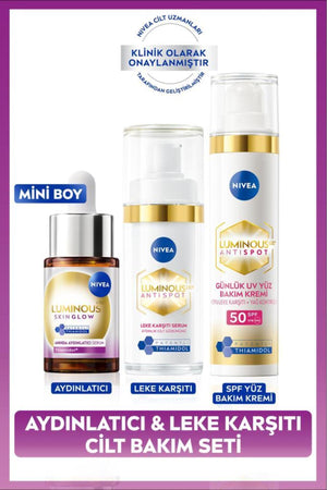 Nivea Luminous630 Skin Glow Illuminating Serum 15ml, Anti-Blemish Serum and SPF50 Facial Sunscreen 40ml