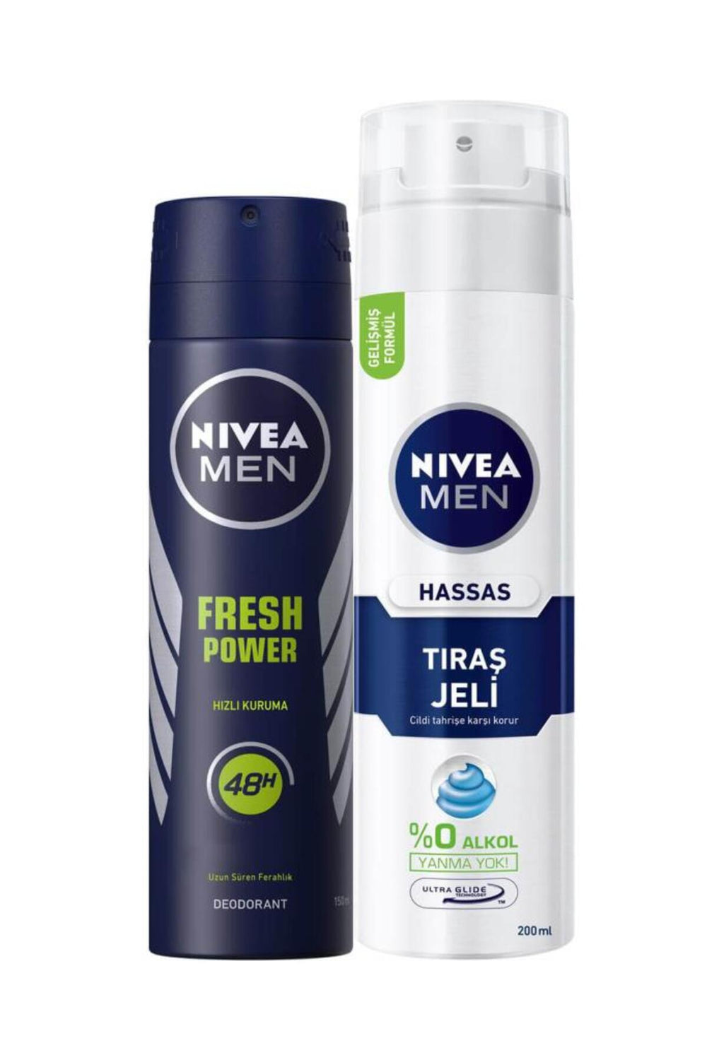 Nivea Fresh Power Men's Deosprey 150ml Shaving Gel 200 ml for Sensitive Skin