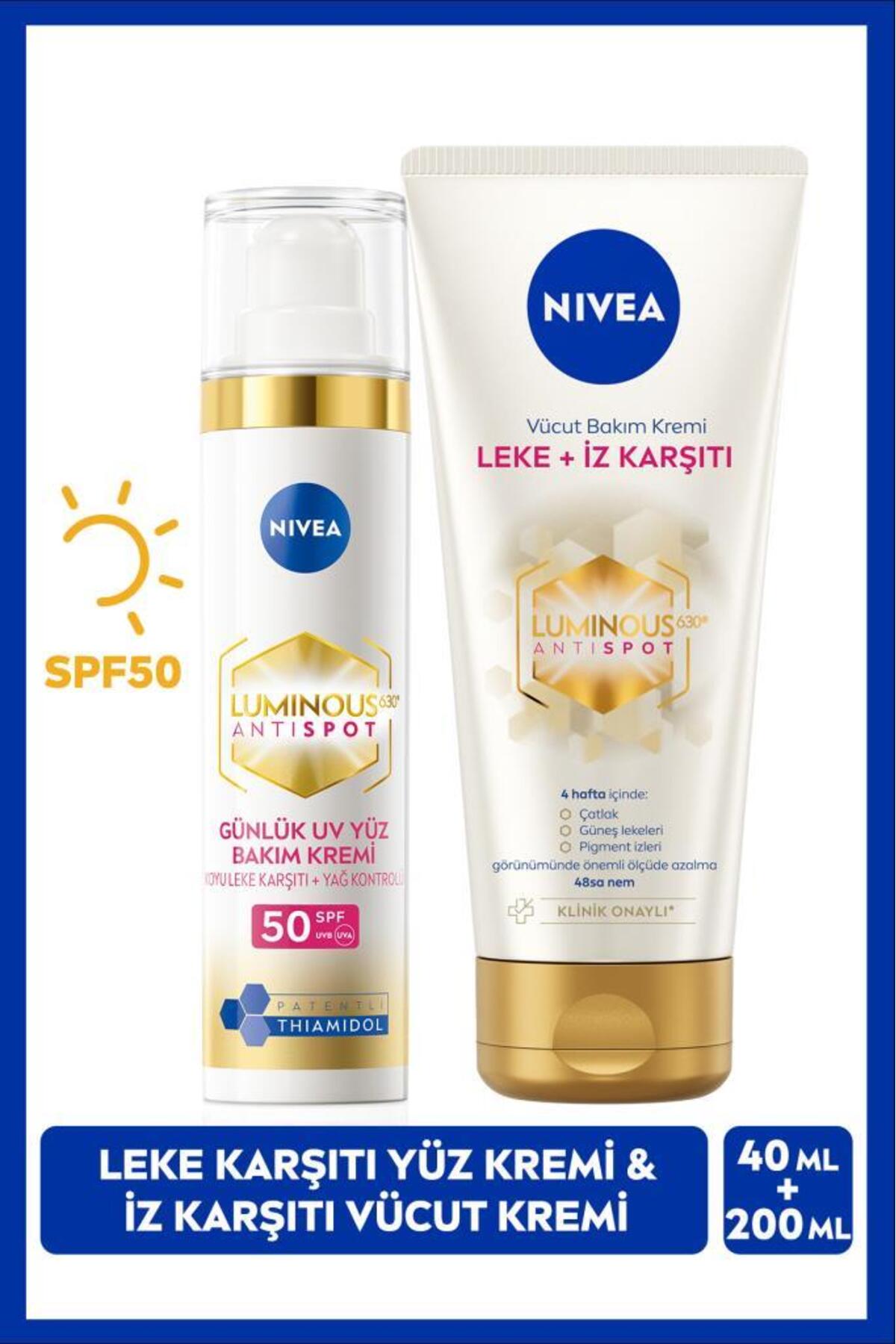 Nivea Luminous630 Thiamidol Effective Anti-Blemish Day Cream40ml and Anti-Blemish and Mark Body Care Cream200ml