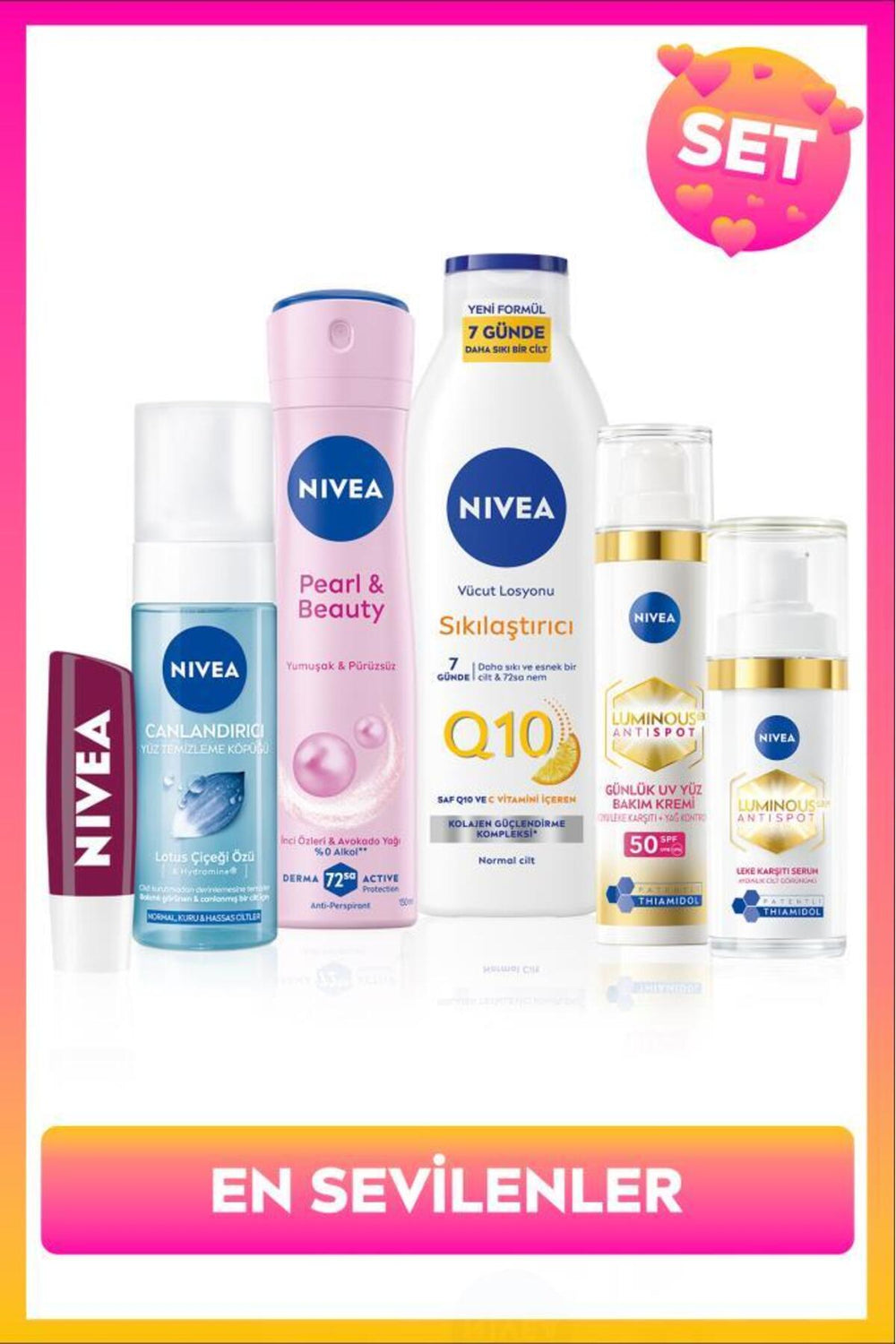 Nivea Dowry Set, Body Lotion 250ml, Lip Balm, Face Washing Foam, Deodorant, Anti-Blemish Cream and Serum