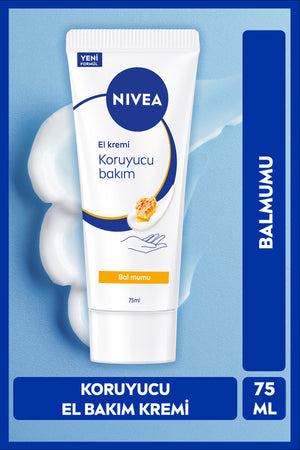 Nivea Protective Hand Care Cream Beeswax 75ml, Moisturizing, Soft Skin, Fast Absorbed