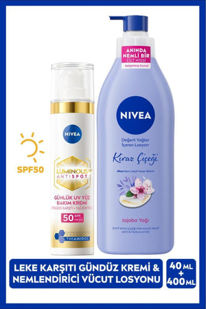 Nivea Luminous630 Thiamidol Effective Anti-Blemish Day Face Cream 40ml and Moisturizing Body Lotion 400ml
