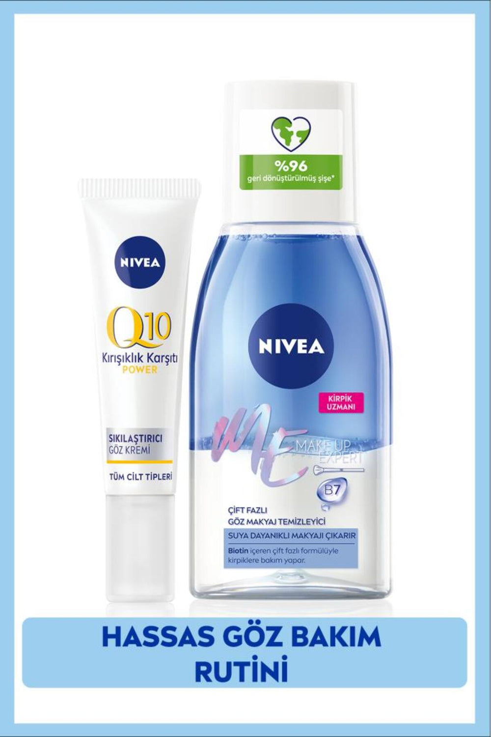 Nivea Double Effect Eye Makeup Remover 125ml And Q10 Anti-Wrinkle Eye Care Cream 15ml