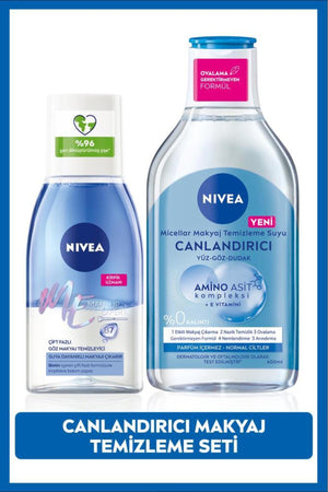 Nivea Eye Makeup Remover 125ml and Refreshing Micellar Makeup Remover Water, Amino Acid, Vitamin E