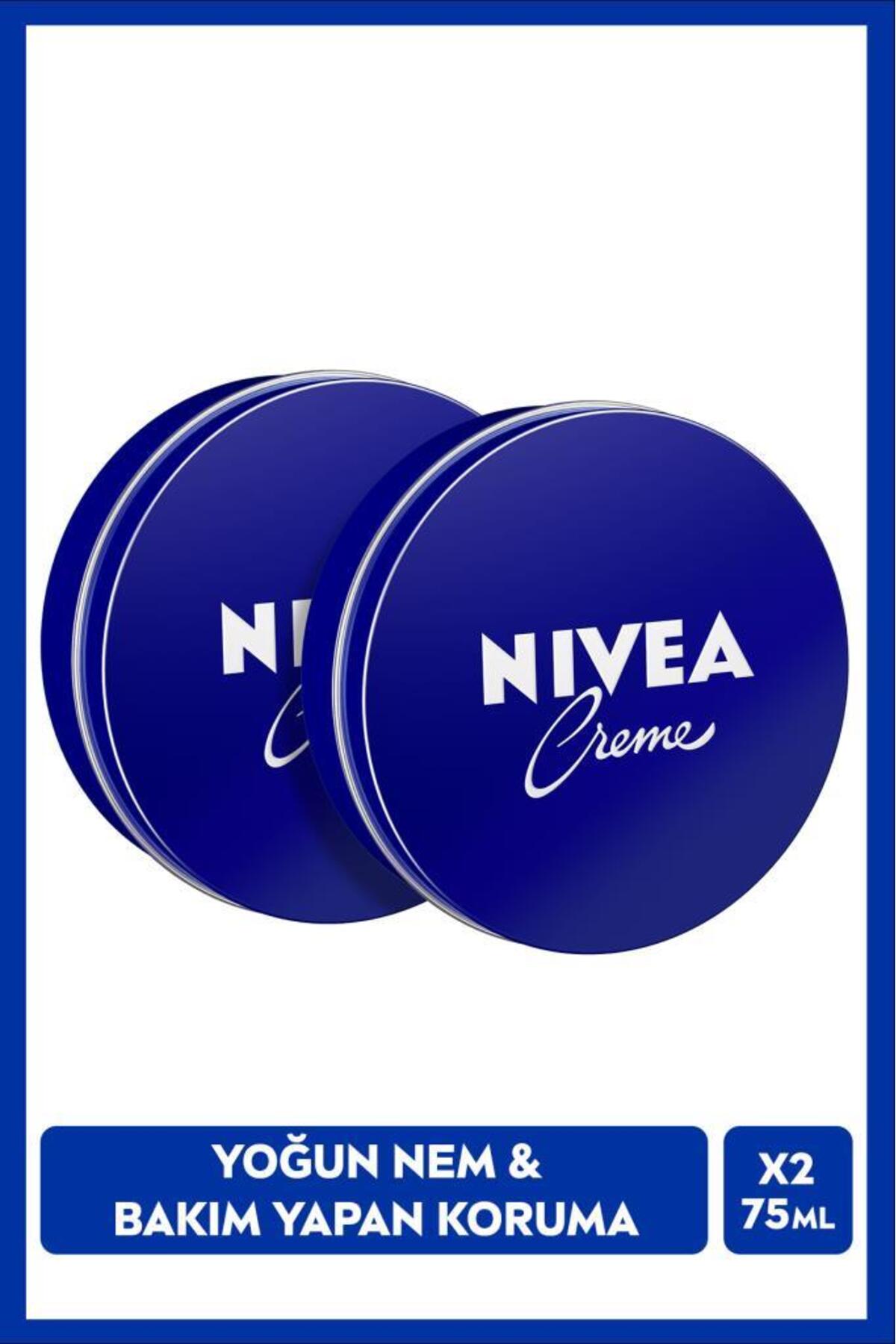 Nivea Creme 75ml, Intensive Moisturizer, Caring Protection, Eucerit, Soft Skin, Hand Face Body, X2 Pieces