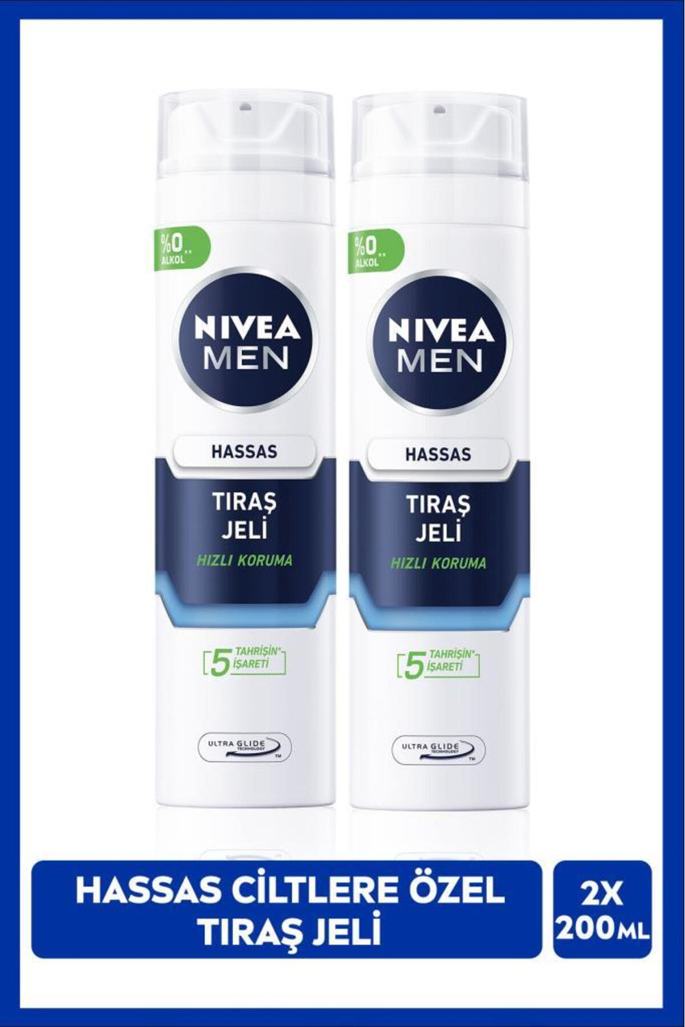 Nivea MEN Men's Sensitive Skin Special Shaving Gel 200ml, Anti-Irritation and Anti-Cut, Alcohol-Free Formula, X2 Pieces