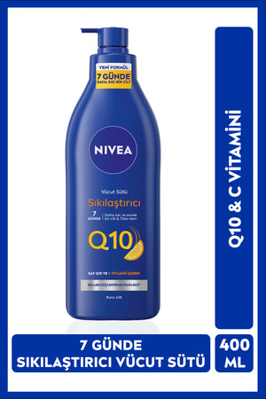 Nivea Q10 Firming Body Milk 400ml, Vitamin C, Collagen, 72 Hour Moisturizer, Dry Skin Types