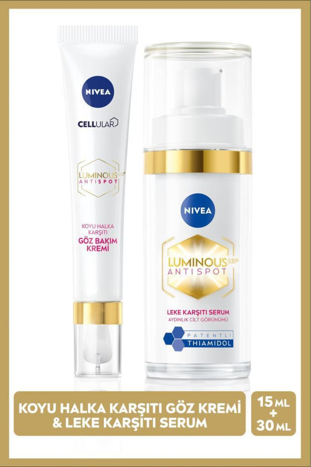 Nivea Luminous630 Thiamidol Effective Anti-Blemish Skin Serum 30ml and Anti-Dark Circle Eye Cream 15ml