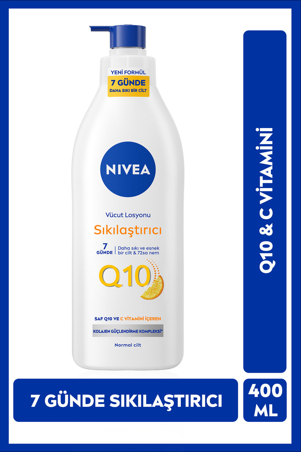 Nivea Q10 Firming Body Lotion 400ml, Tightening in 7 Days, 72 Hours Moisturizing, Vitamin C, Flexible Skin