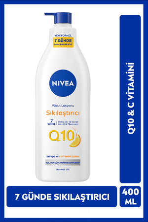 Nivea Q10 Firming Body Lotion 400ml, Tightening in 7 Days, 72 Hours Moisturizing, Vitamin C, Flexible Skin
