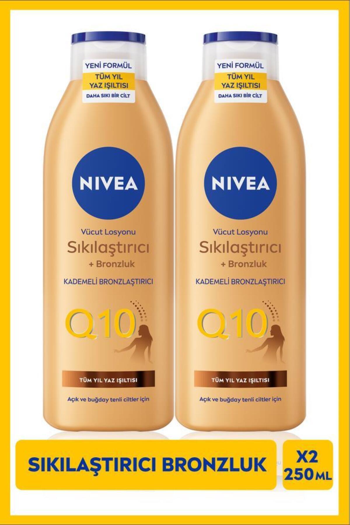 Nivea Q10 Firming And Bronzing Body Lotion 250ml, Gradual Tan, Light Wheat Skin, X2 Pieces