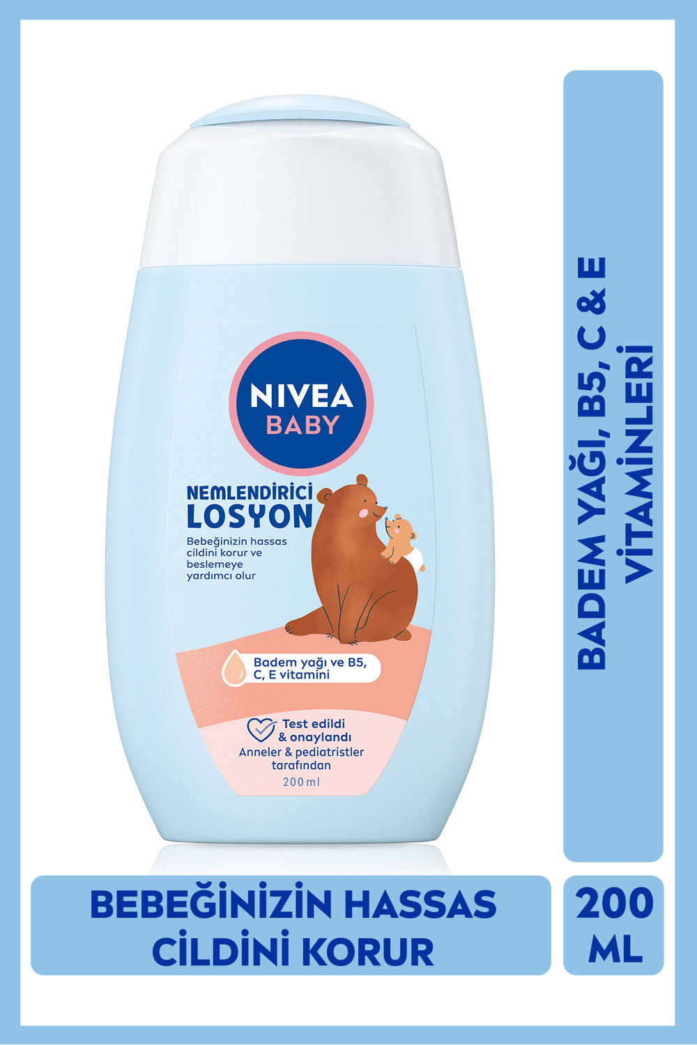 Nivea Baby Baby Moisturizing Lotion 200ml, 24 Hour Effective Care and Protection, Sensitive Skin, Aloe Vera