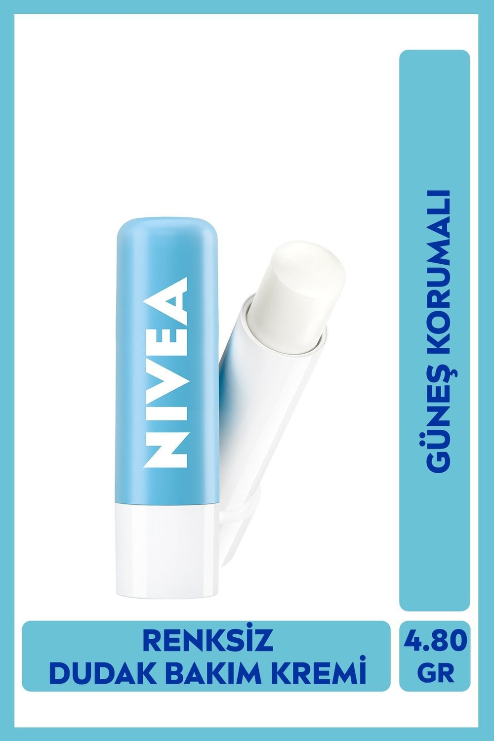 Nivea Hydro Care Colorless Lip Care Cream, 24 Hour Moisturizer, SPF5 Sunscreen, Smooth Lips
