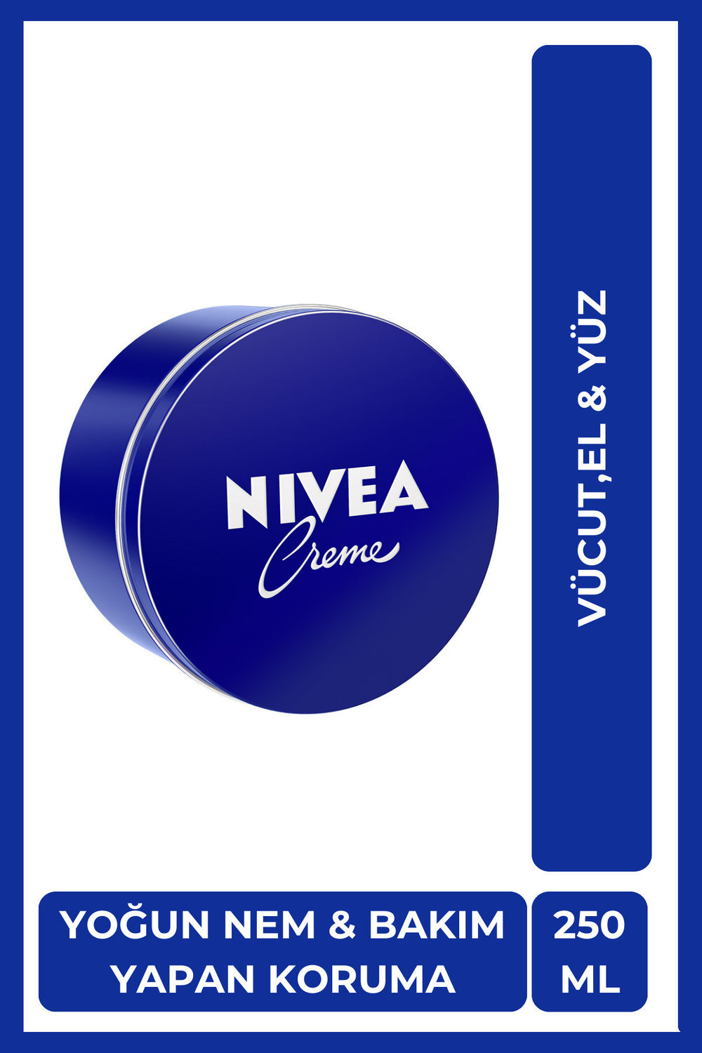 Nivea Moisturizing Creme 250ml, Intense Moisturizing, Caring Protection, Eucerit, Soft Skin, Hand Face Body