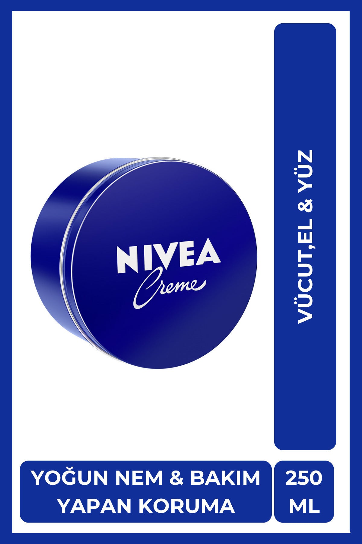 Nivea Moisturizing Creme 250ml, Intense Moisturizing, Caring Protection, Eucerit, Soft Skin, Hand Face Body