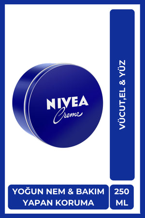 Nivea Moisturizing Creme 250ml, Intense Moisturizing, Caring Protection, Eucerit, Soft Skin, Hand Face Body
