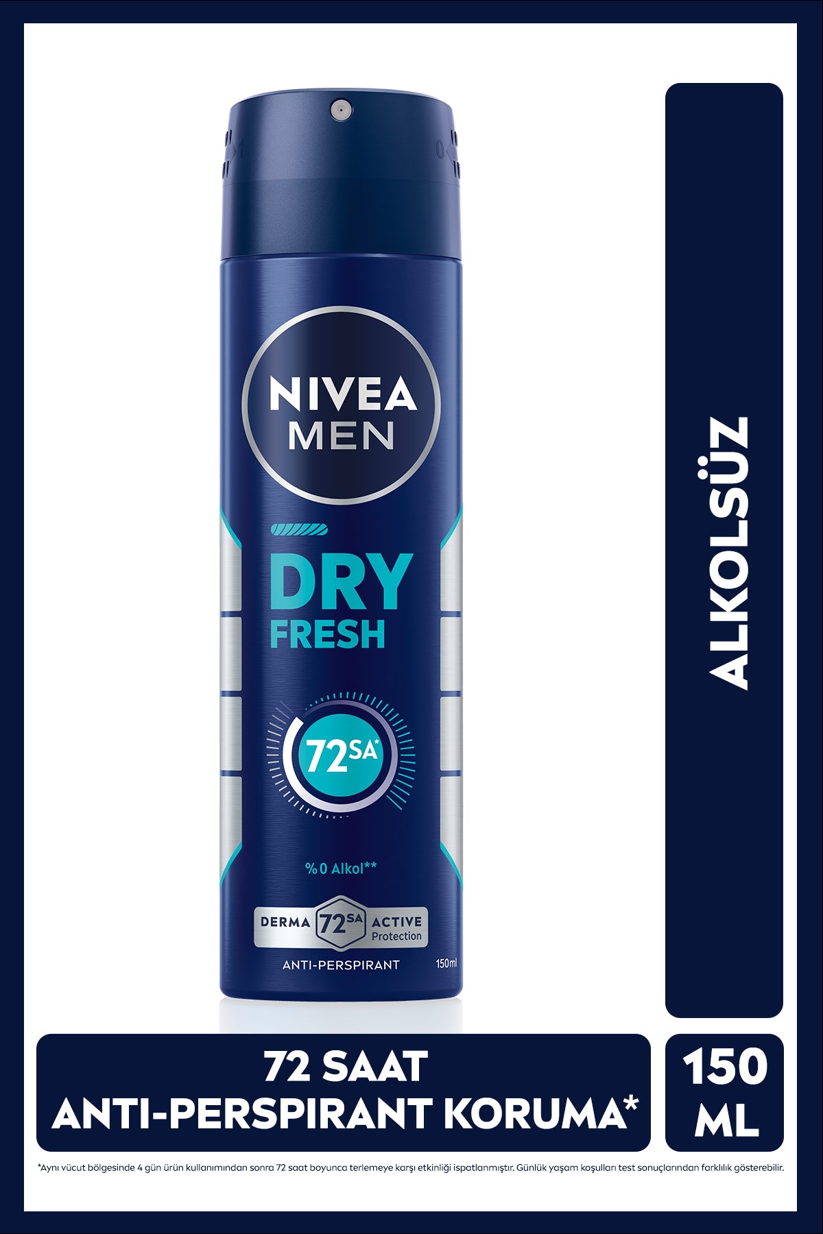Nivea Men's Spray Deodorant Dry Fresh 150ml, 72 Hours Anti-perspirant Protection, Extra Dryness