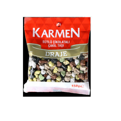 Karmen شوكولاتة حصى دراجيه 150جرام - 12 قطعة