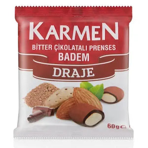 Almond Dragee Covered in Chocolate - 60 grams- 12 pcs