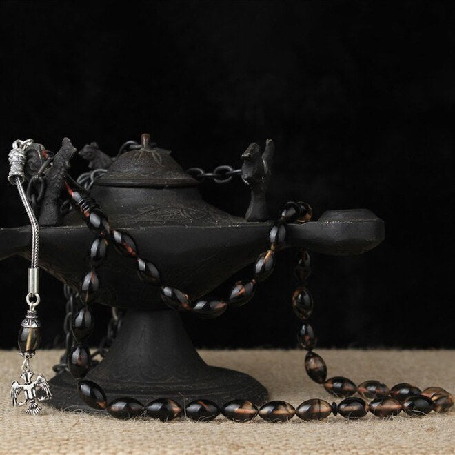 سبحة رجالية فخمة من حجر الكهرمان السلجوقي