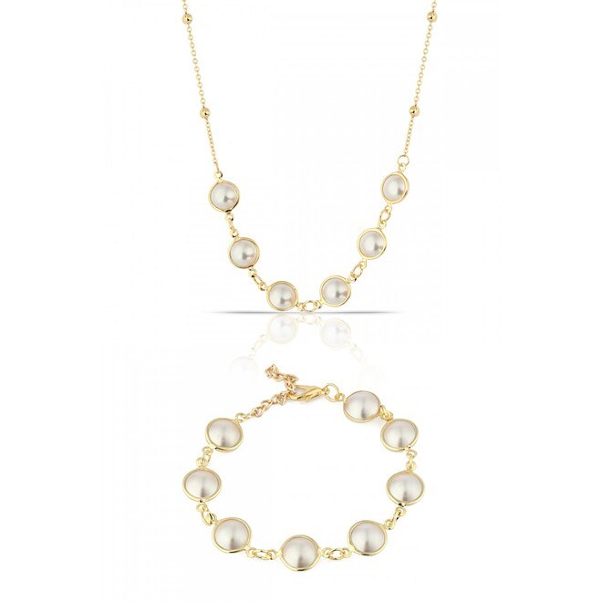 طقم إكسسوارات نسائي قلادة مع سوار