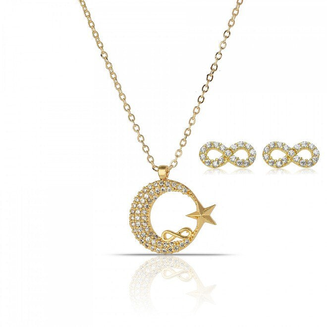 طقم إكسسوارات نسائي قلادة الهلال