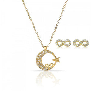 طقم إكسسوارات نسائي قلادة الهلال