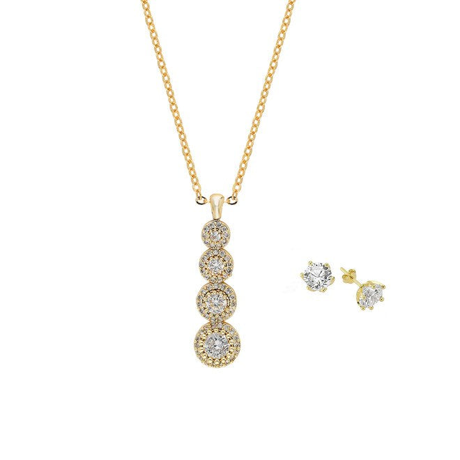 طقم إكسسوارات نسائية بتصميم دوائر متدرجة