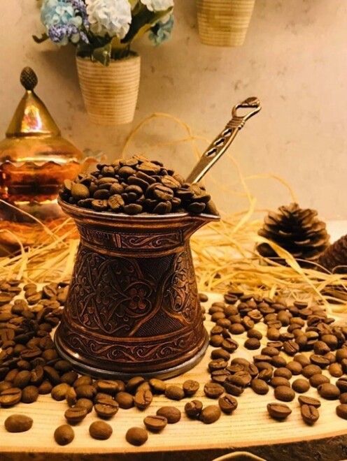 Patterned Cast Coffee Pot for 3 People - Compatible with Magnetic Stoves
