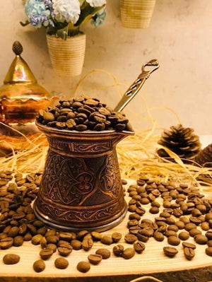 Patterned Cast Coffee Pot for 3 People - Compatible with Magnetic Stoves