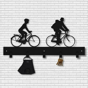 حامل ملابس بتصميم دراجة معدنية - حامل مفاتيح