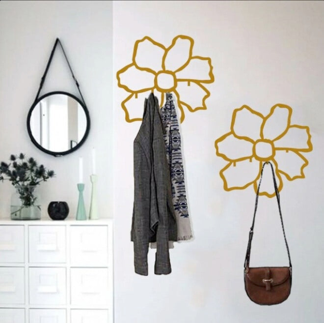 Floral print wall hanger metal clothes hanger